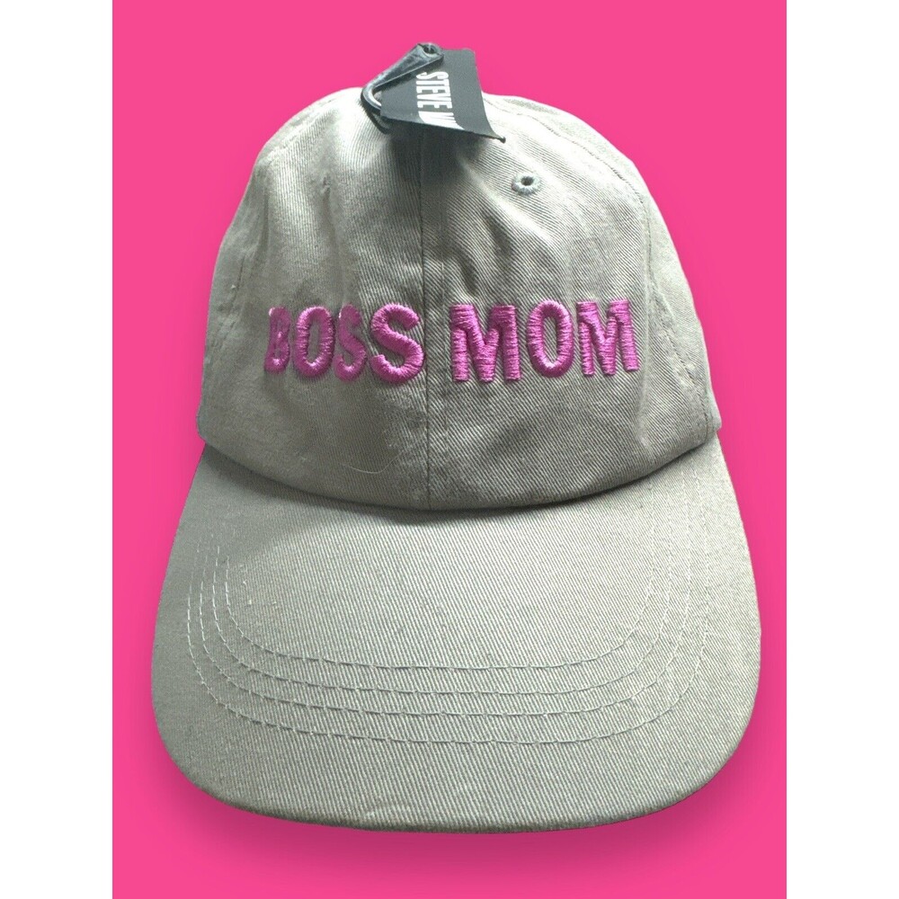 Steve Madden Boss Mom 100% Cotton Hat Cap Gray Adjustable New Mother’s Day Gift